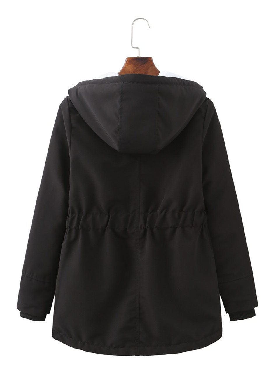 Navy Blue Fleece Lined Hooded Parka Jacket and Warm Winter Coat Heavyweight Windbreaker