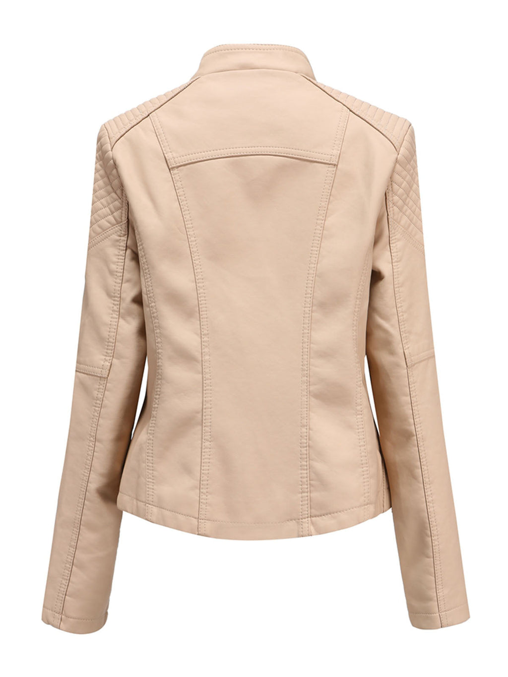 Leather Jacket Weave Long Sleeve Winter Coat