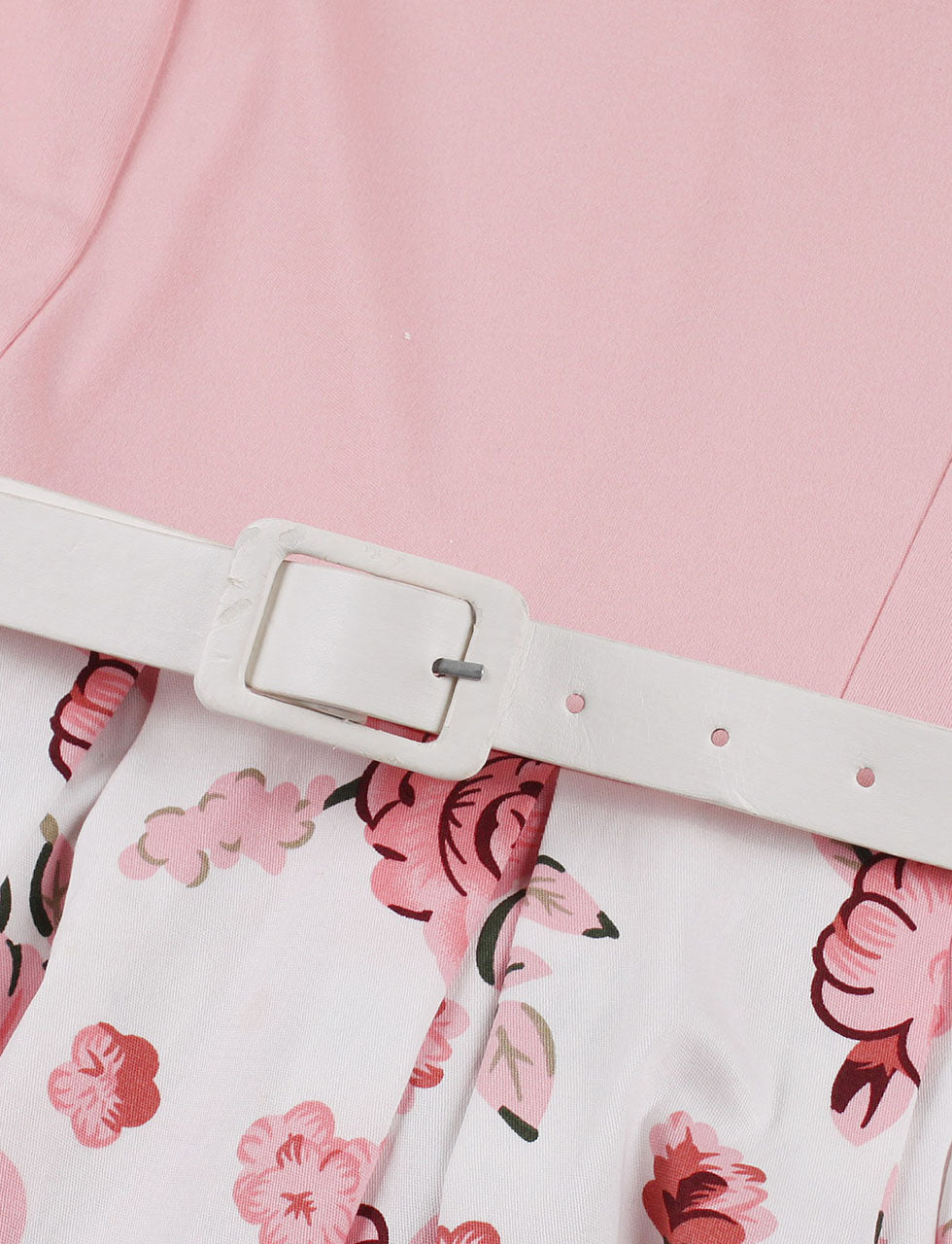 BowKnot Collar Floral Print Vintage 1950S Dress