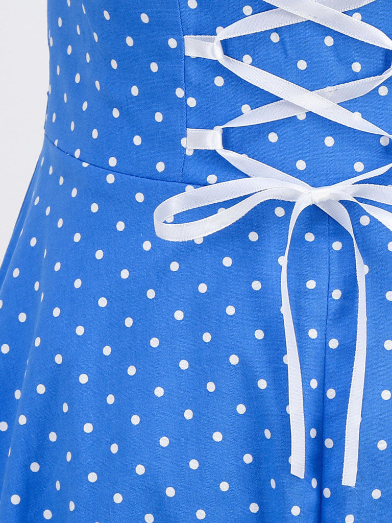 Red Polka Dots Halter Classis Style 1950S Dress