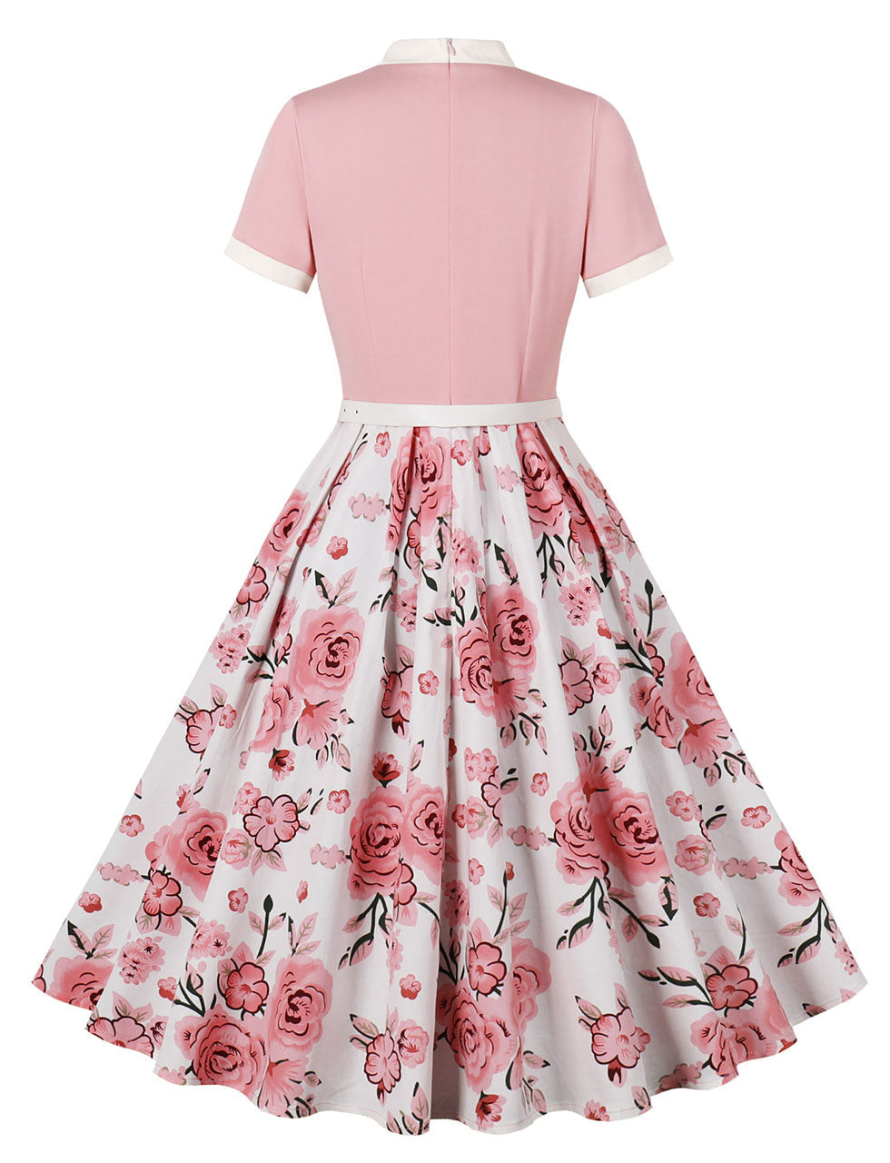 BowKnot Collar Floral Print Vintage 1950S Dress