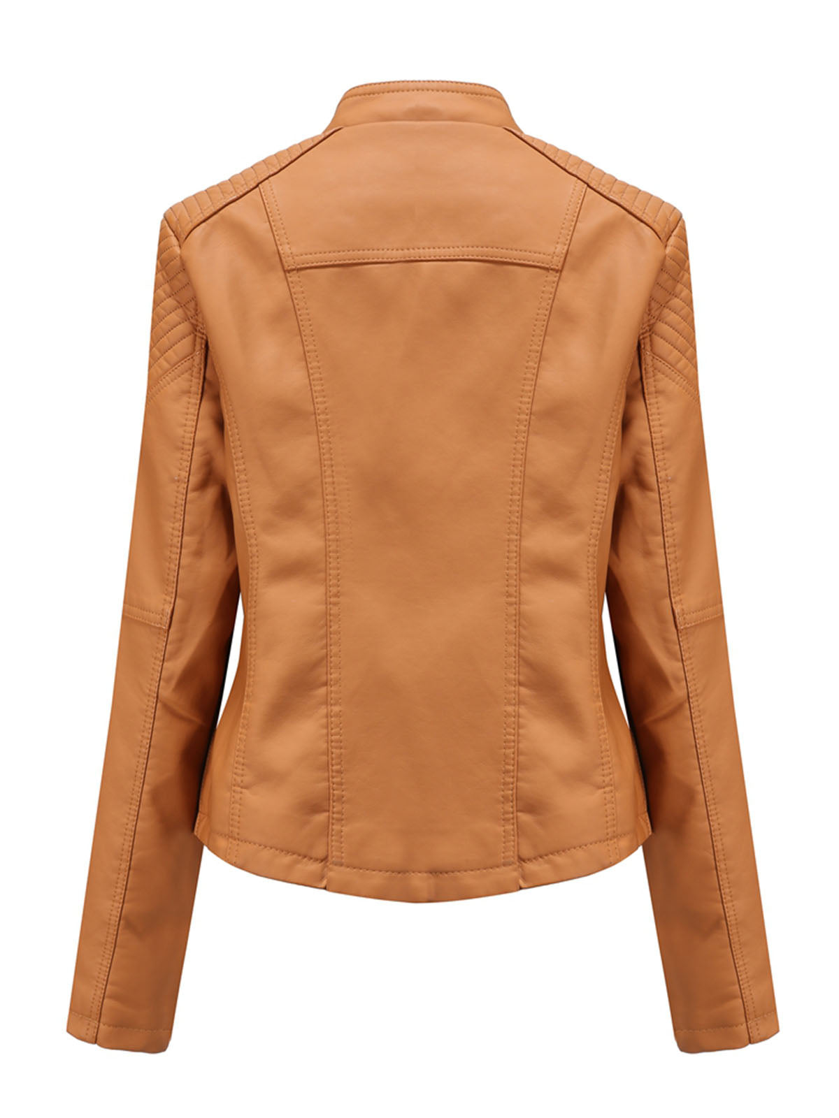 Leather Jacket Weave Long Sleeve Winter Coat