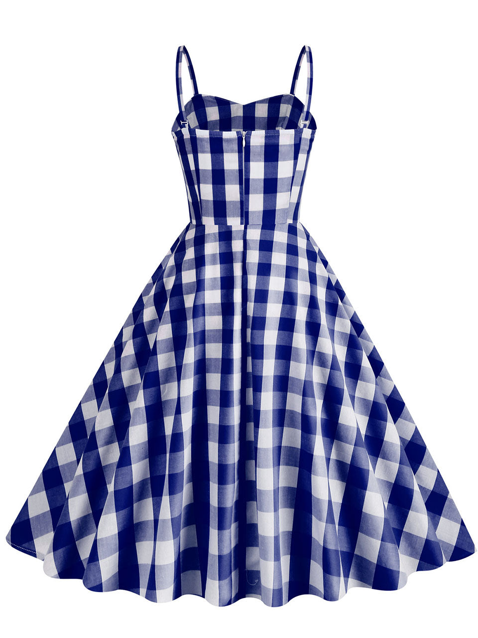 Pink And White Plaid Strap Classis Style Barbie Same Style 1950S Vintage Dress Set