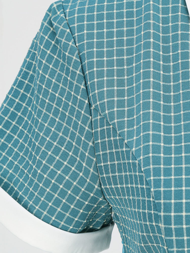 Plaid Tuxedo Collar 1950S Vintage Dress