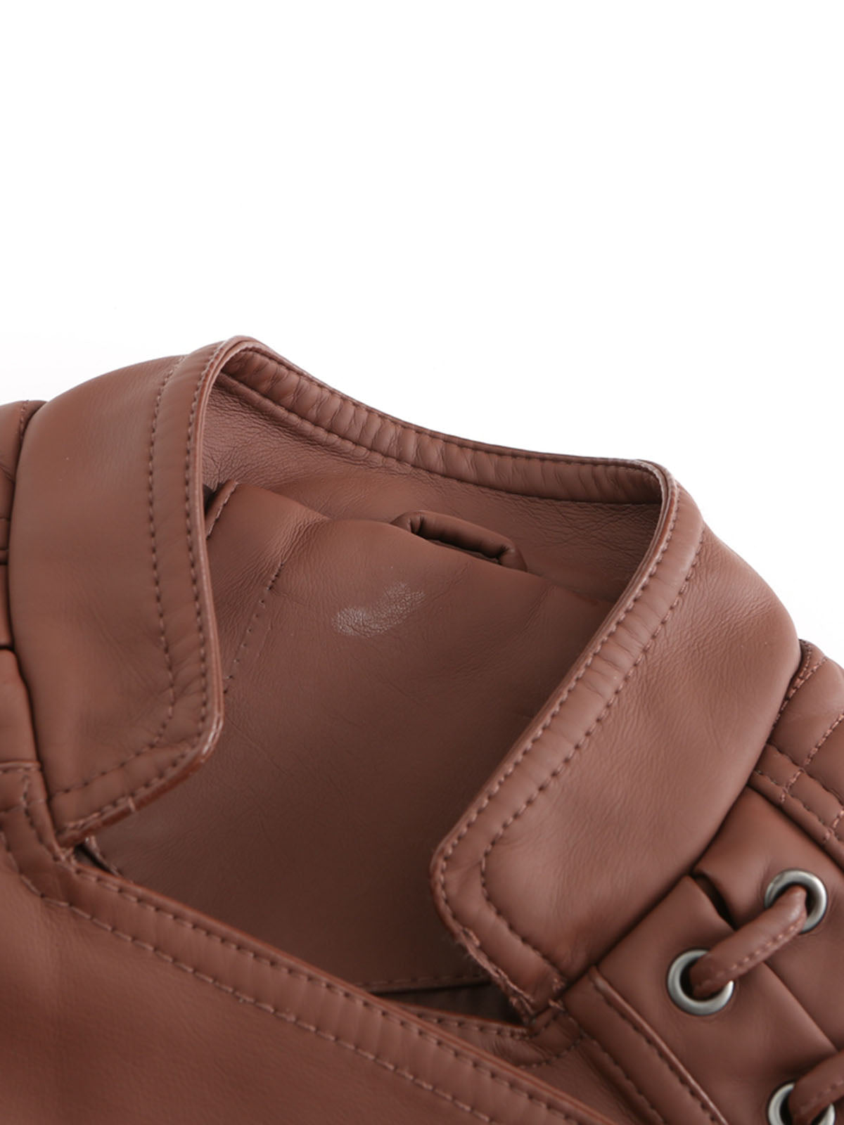 Leather Jacket Weave Long Sleeve Winter Coat