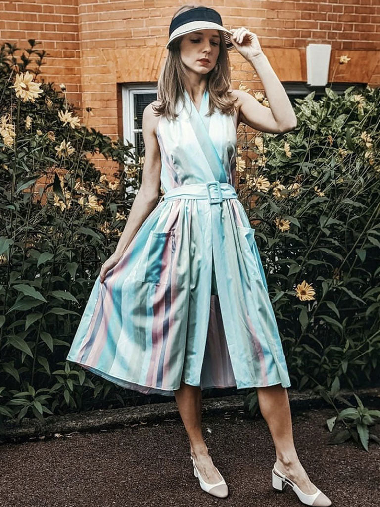 The Marvelous Mrs.Maisel Costume Dress Stripe Vintage Dress Set