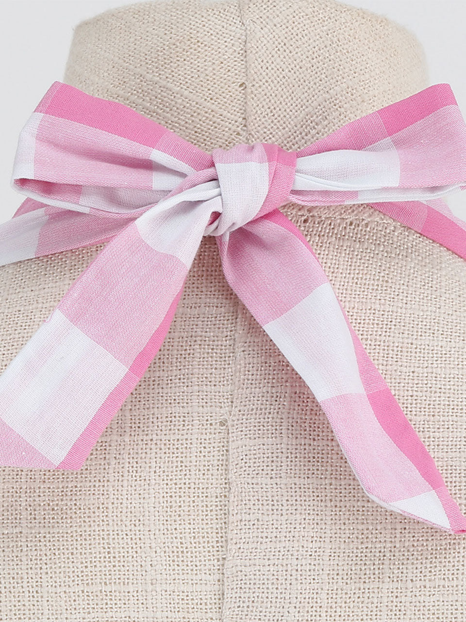 Pink And White Plaid Halter Classis Style 1950S Vintage Dress Set