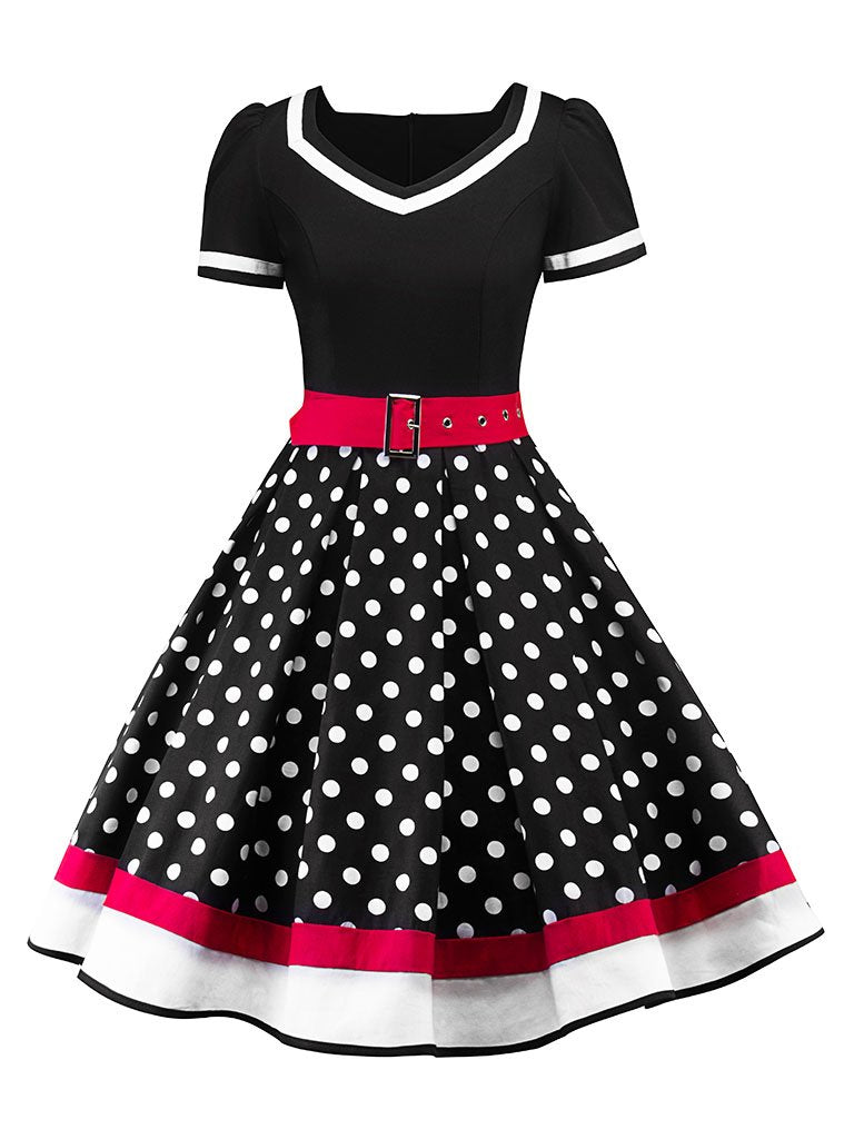 Polka Dots A Line Vintage Dress