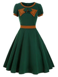 1950S Bow Collar Swing Dress