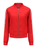 Pilot Style Jacket Daily Fall Winter Casual Solid Color Stand Collar Sporty Jacket
