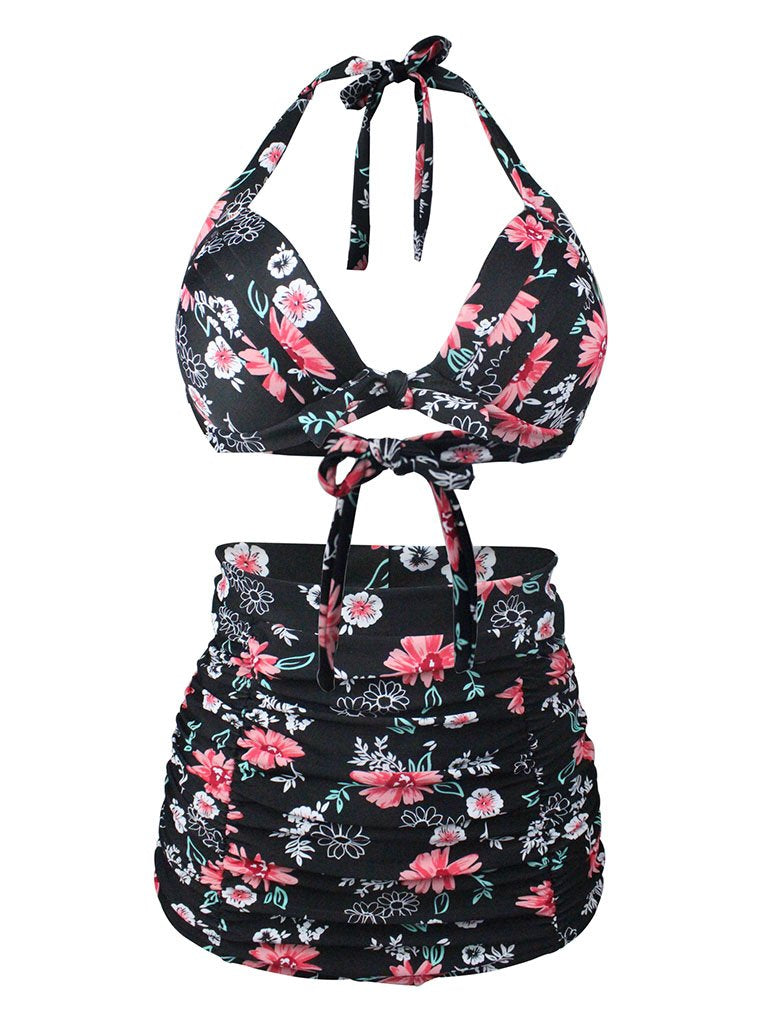 Floral Print Retro Style Bikinis Swimsuits Bathing Suit