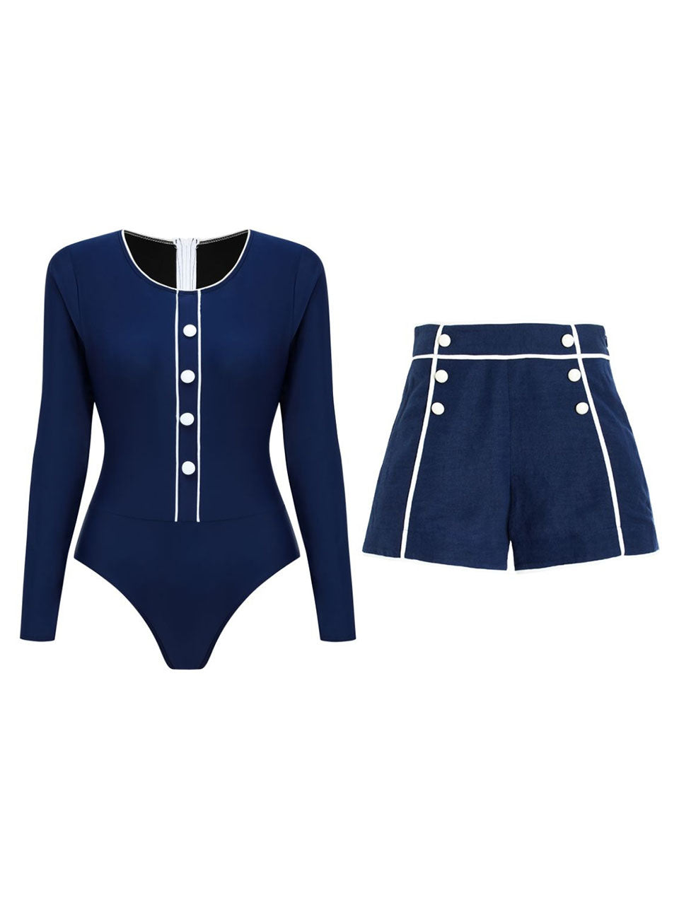 Navycore One-Piece Long Sleeve Swimsuit