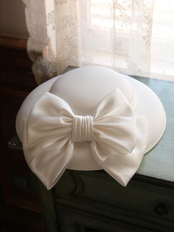 Big Sweet Bow Satin Vintage Audrey Hepburn Same Style 1950S Hat