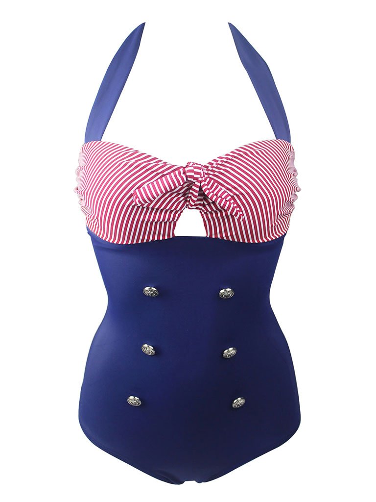 Retro Style The Old Glory Style One Piece Swimsuit