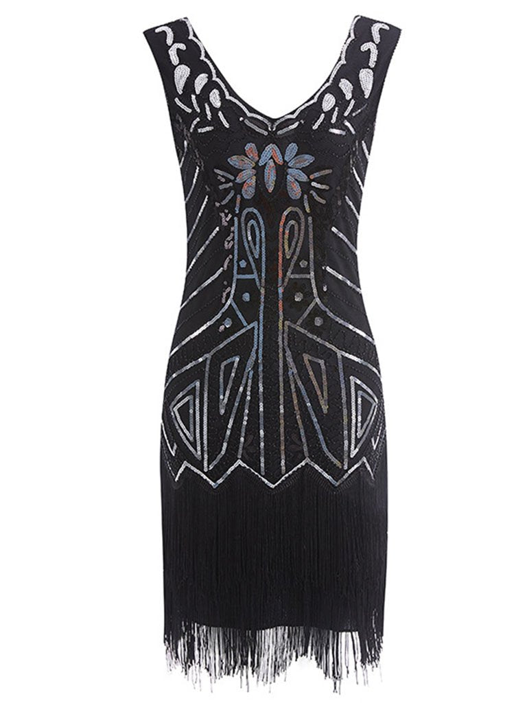 5Color 1920S Sequined Fringe Gatsby Flapper Dress