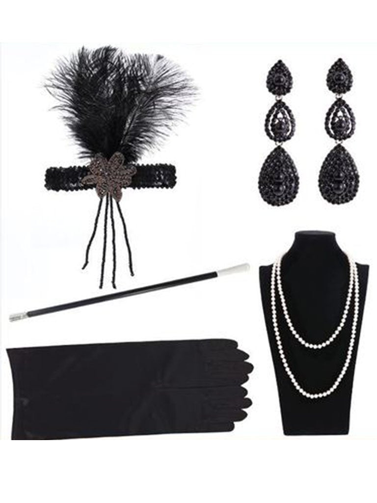 1920S Flapper Costume 5Pcs Accessory Set