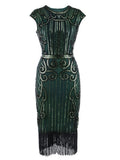 1920s Crew Neck Sequined Flapper Dress