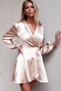 Deep V Satin Vintage Party Dress