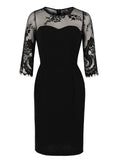 Black Lace 1960S Vintage Bodycon Dress