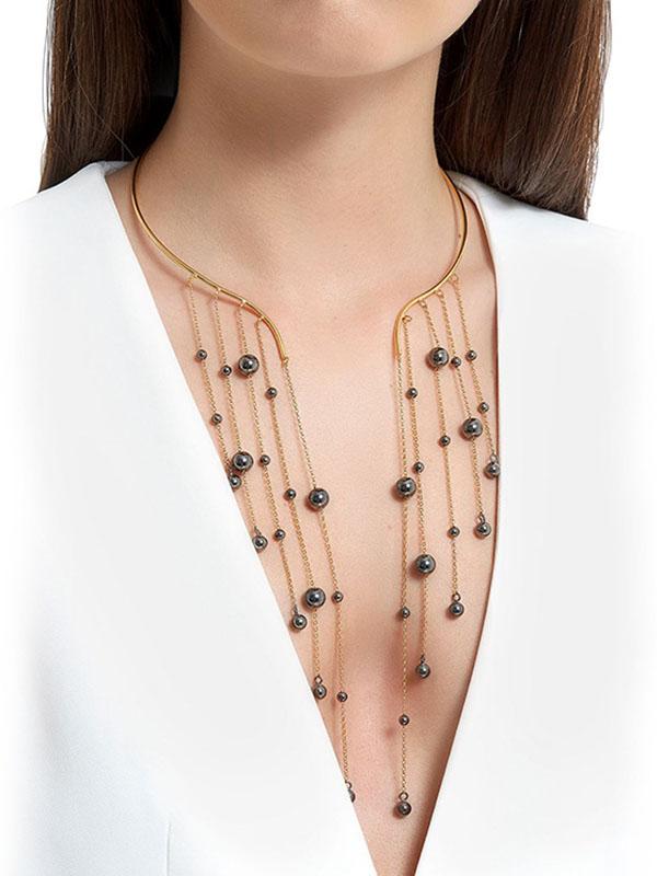 Tassel Pendant Cuff Choker Waterfall Necklace