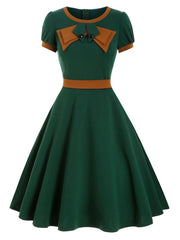 1950S Bow Collar Swing Dress