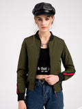 Pilot Style Jacket Street Daily Fall Winter Casual Solid Color Stand Collar Sporty Jacket