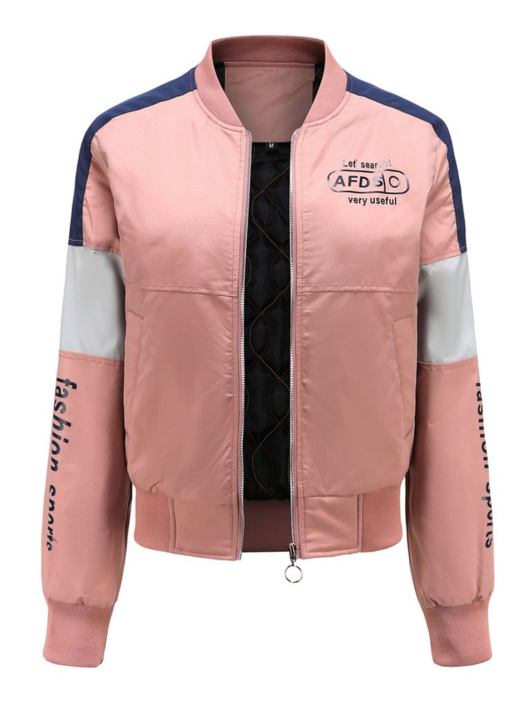 Pilot Style Jacket Daily Fall Winter Casual Two tone Stand Collar Sporty Jacket
