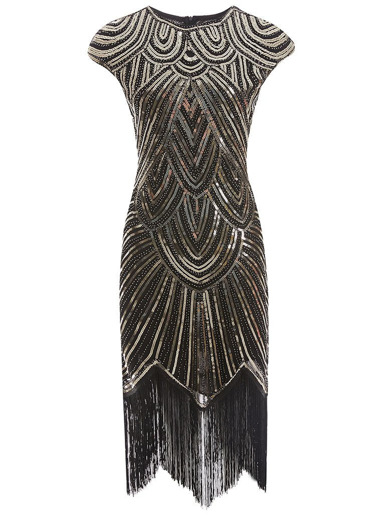 3 Colors 1920s Sequined Flapper Dress