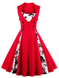 Cotton Floral Sleeveless 1950s Vintage Dress