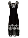 Black 1920S Sequined Fringe Gatsby Flapper Dress