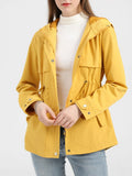 Jacket Daily Going Out Fall Winter Casual Waisted Solid Color Hoodie Sporty Jacket