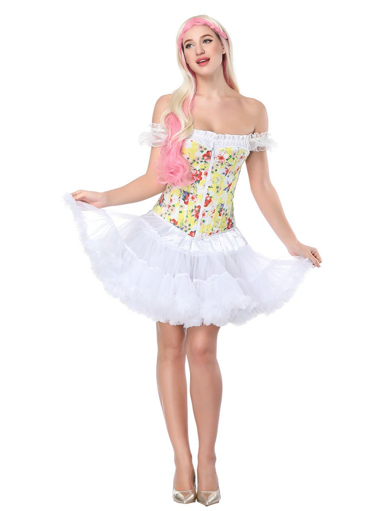 Retro Flower Strapless Corset