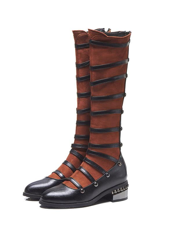 Boots Platform Round Toe PU Knee High Boots Casual