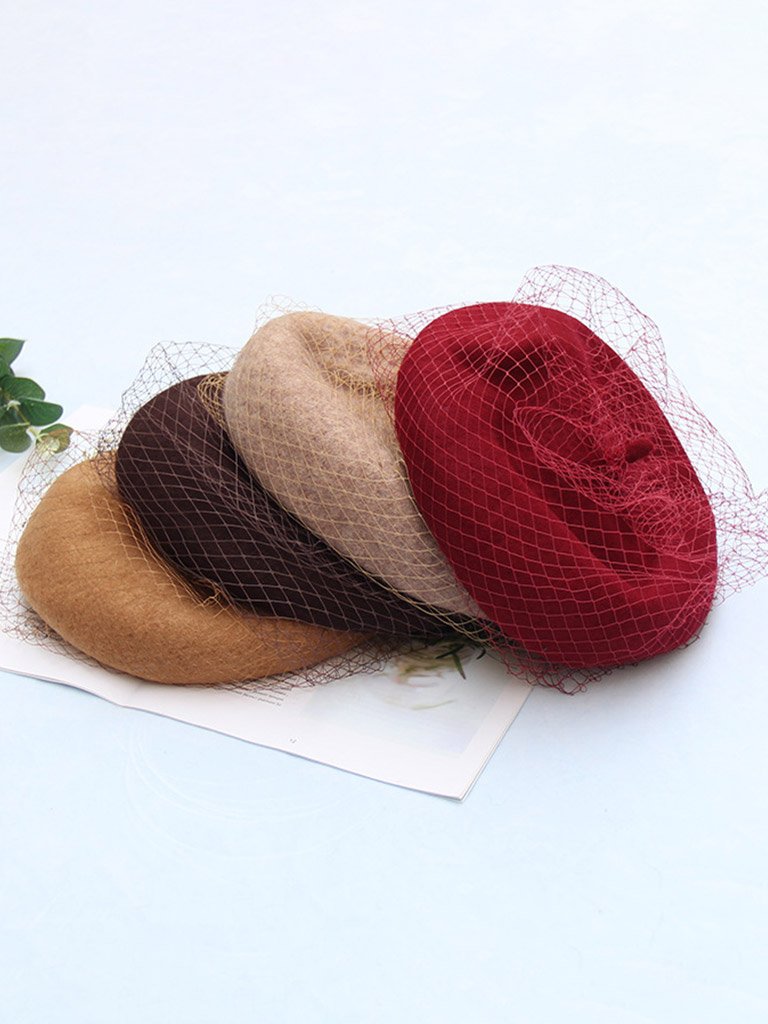 Wool Felt Beret Hat Cap