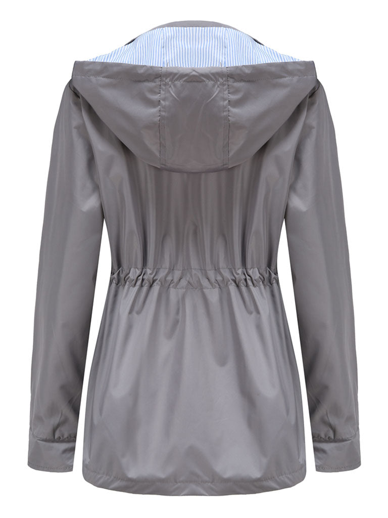 Jacket Daily Going Out Fall Winter Casual Solid Color Hoodie Sporty Jacket