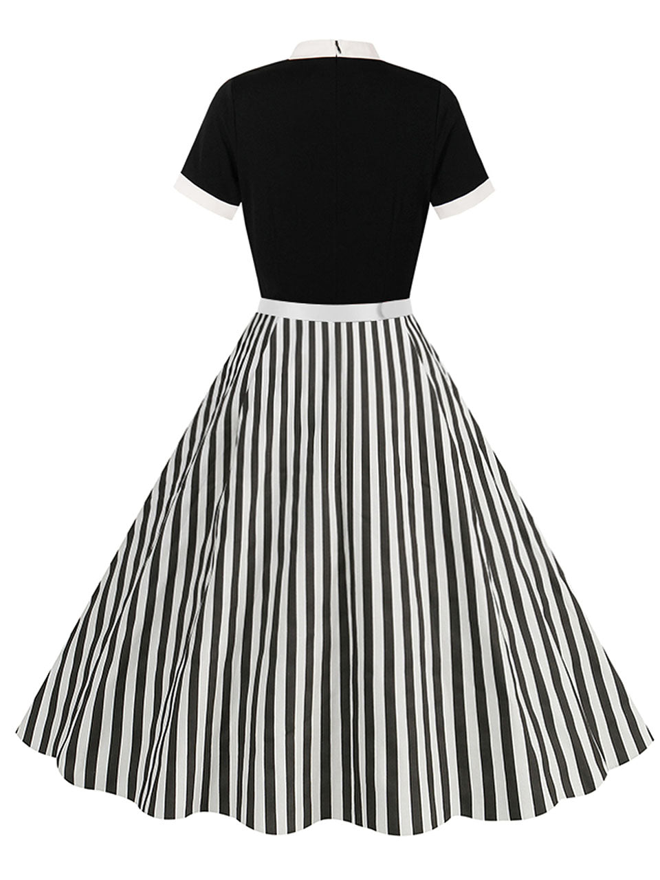 BowKnot Collar Beetlejuice Costume 1950S Short Sleeve Dress
