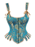 Retro U Neck Tight Waist Steel Frame Corset Top