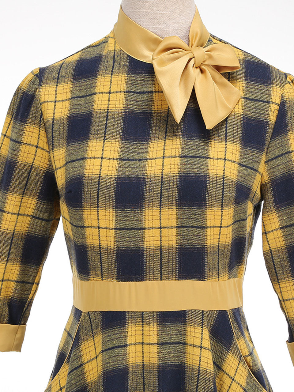 Yellow Plaid Vintage Dress