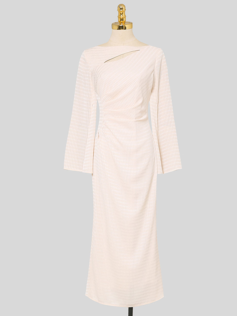 Apricot Slit Cape Sleeve 1940S Vintage Dress
