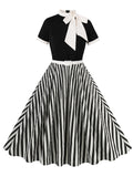 BowKnot Collar Beetlejuice Costume 1950S Short Sleeve Dress