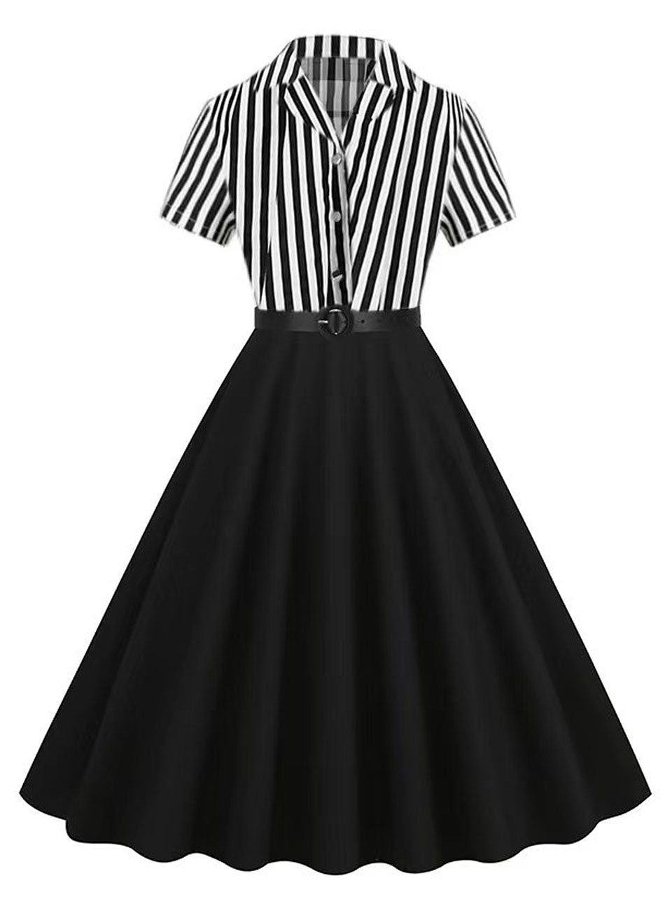 Beetlejuice Costume 1960S Short Sleeve Dress