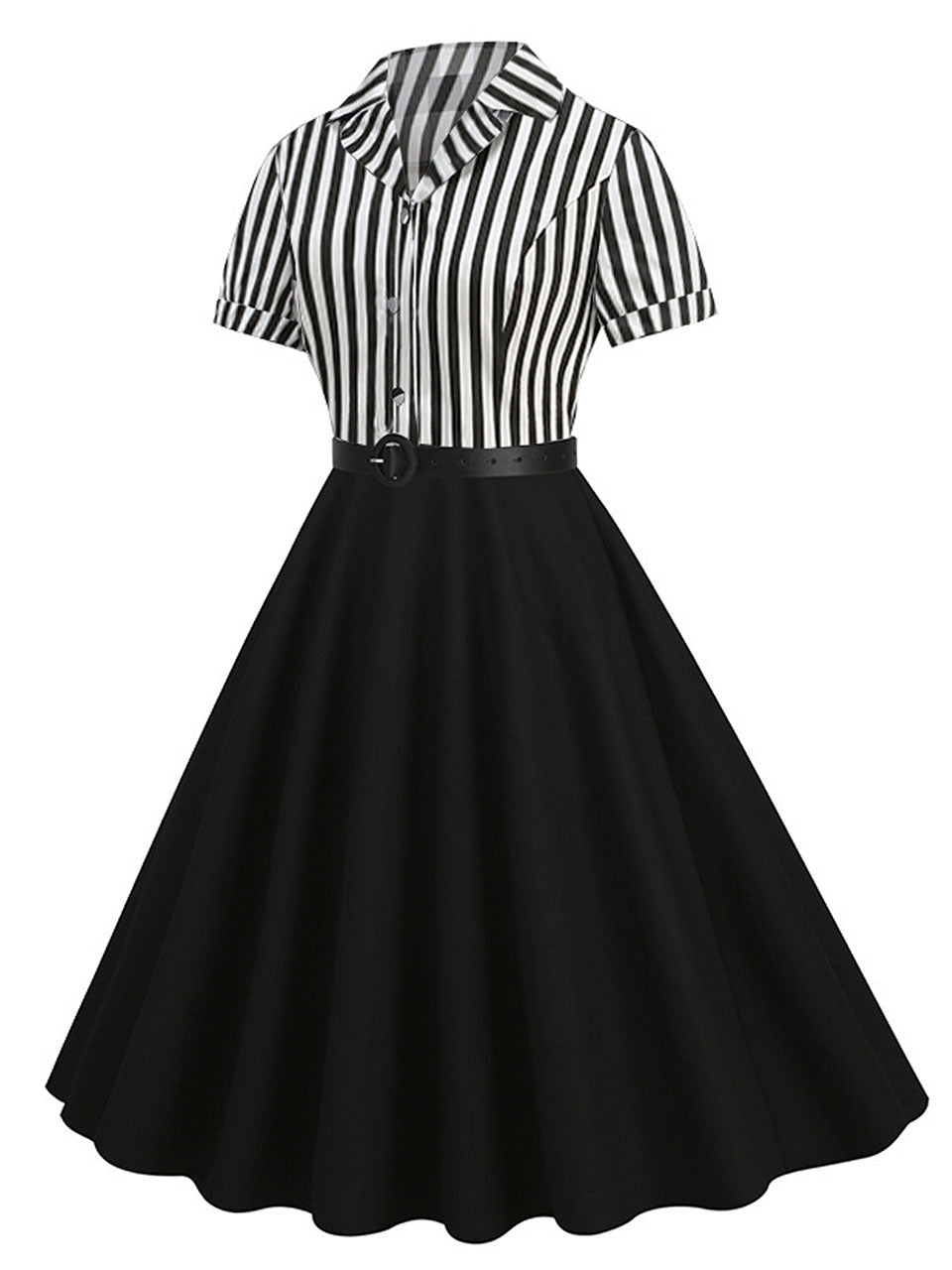 Beetlejuice Costume 1960S Short Sleeve Dress