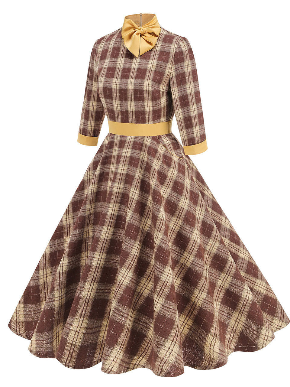 Yellow Plaid Vintage Dress