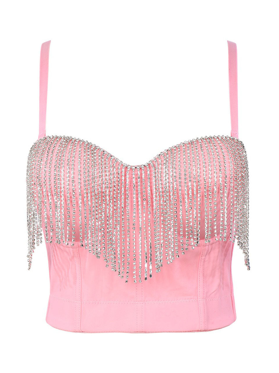 Vintage Fringed Bead Embellished Strapless Top