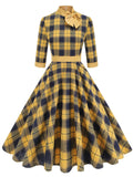 Yellow Plaid Vintage Dress