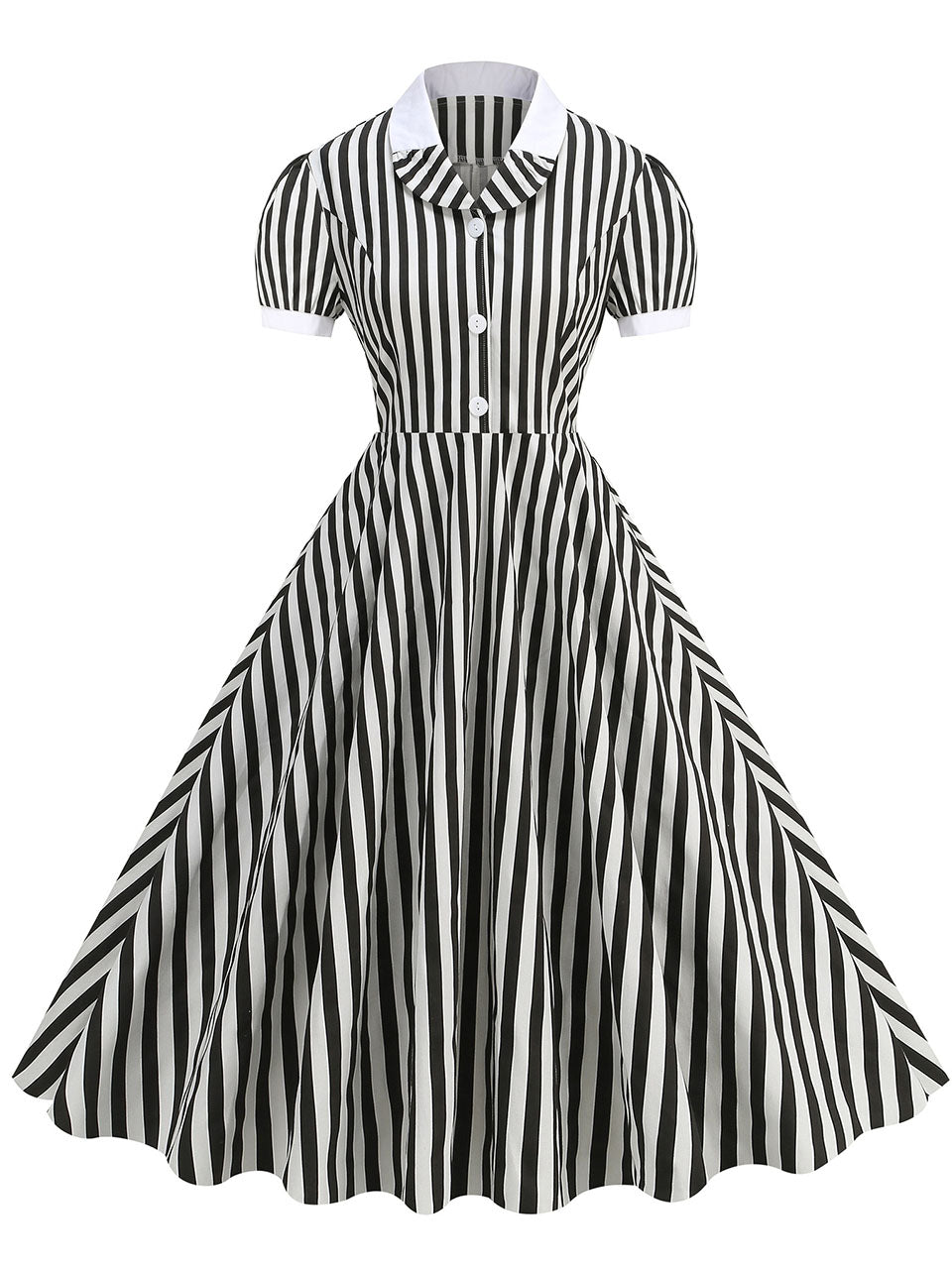 Beetlejuice Costume Short Sleeve Vintage Dress