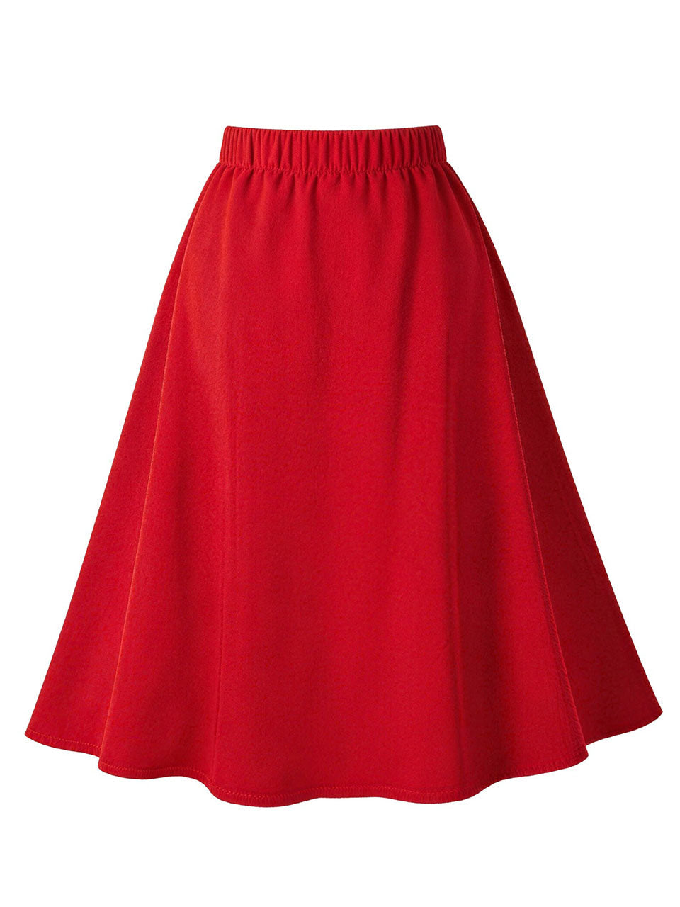 1950S Red Button High Waist Swing Vintage Skirt