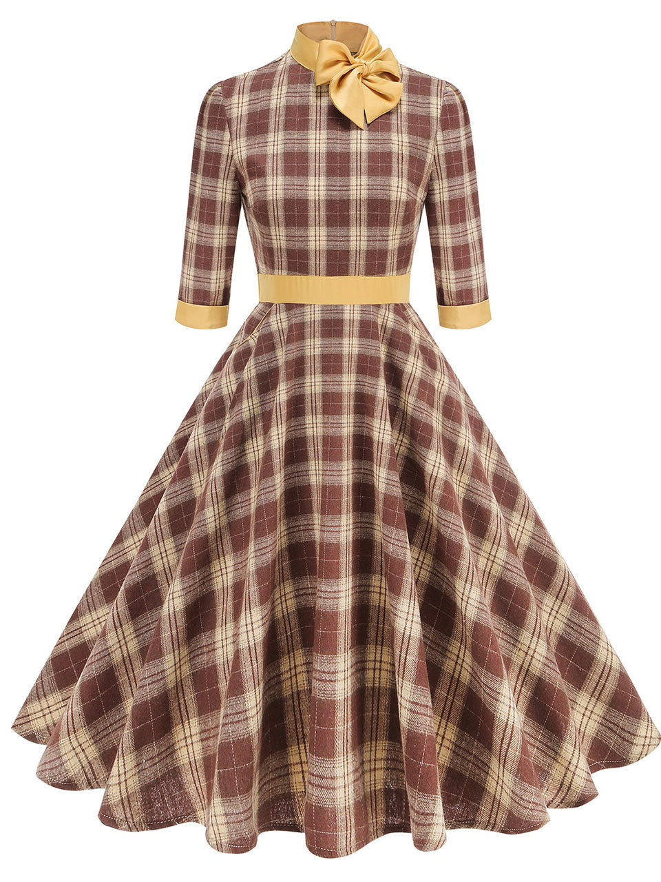 Yellow Plaid Vintage Dress
