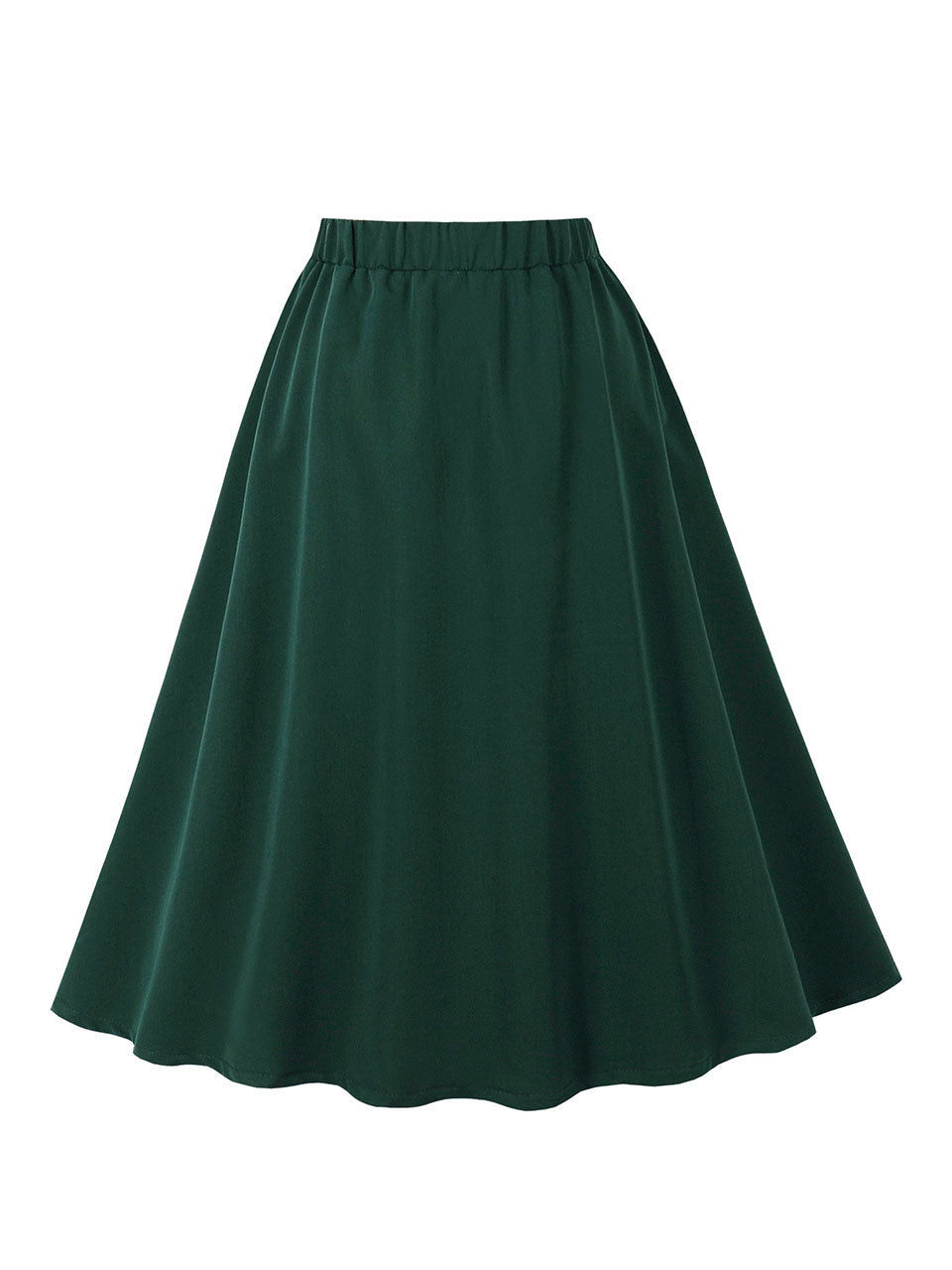 1950S Red Button High Waist Swing Vintage Skirt