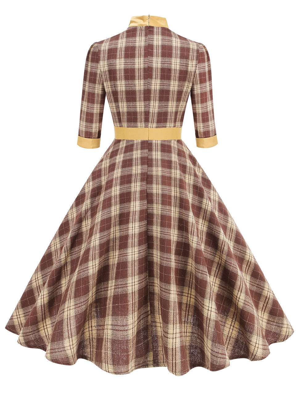 Yellow Plaid Vintage Dress